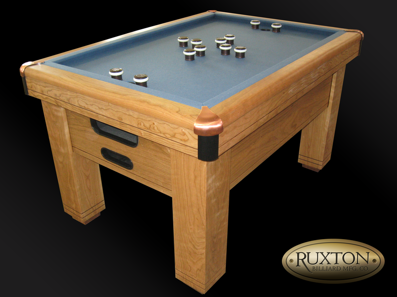 Cherry bumper pool table with pecan stain
